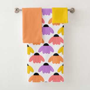 Coloured Coneflowers  Bath Towel Set