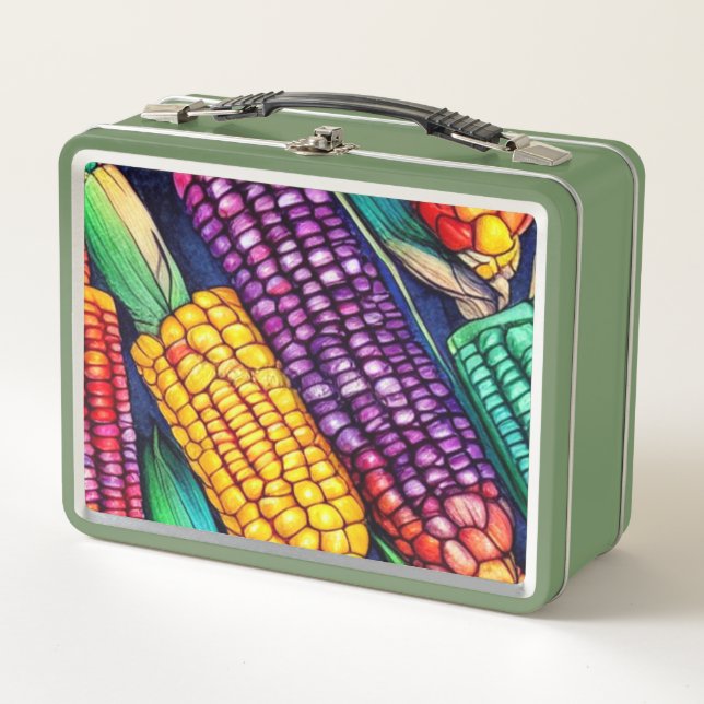 Coloured Corn Metal Lunch Box (Front)