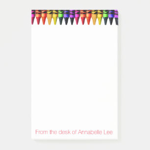 Coloured Crayons Watercolor Post-it Notes