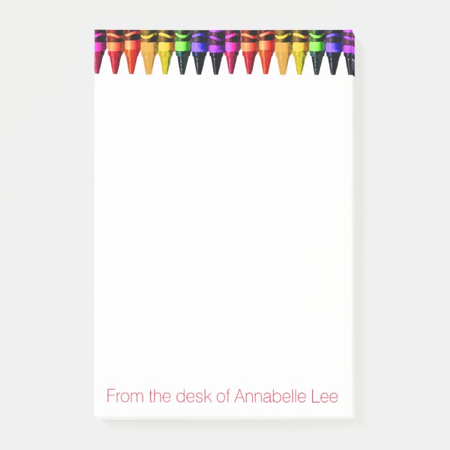 Coloured Crayons Watercolor Post-it Notes (Front)