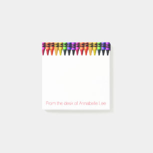 Coloured Crayons Watercolor Post-it Notes