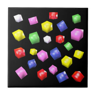 Coloured cubes 3d rendered tile