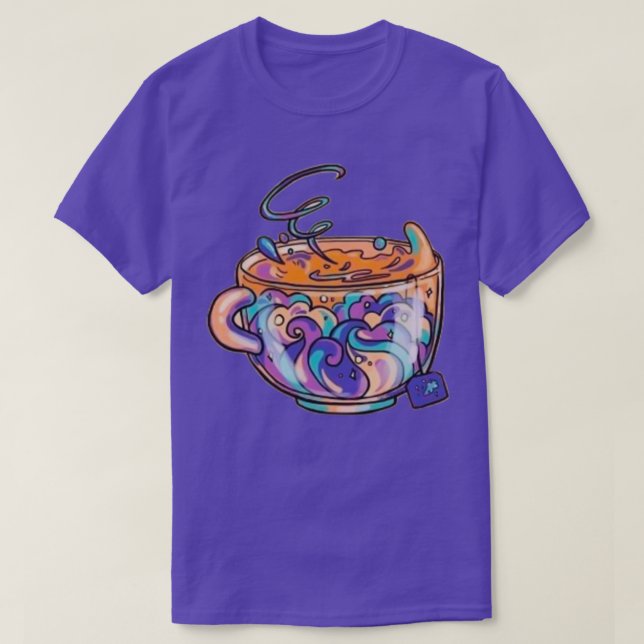 Coloured cupe tea T-Shirt (Design Front)
