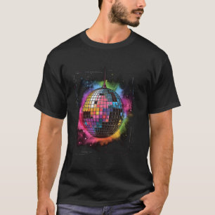 coloured Disco Ball Vintage Retro House discoball  T-Shirt