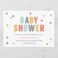 Coloured Dots Baby Shower Invitation