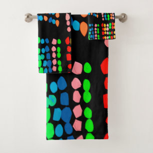 Coloured dots bath towel set