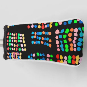 Coloured dots golf head cover