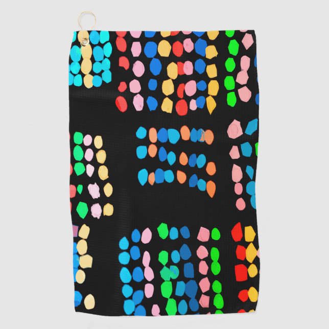 Coloured dots golf towel (Front)