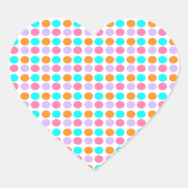 Coloured Dots Heart Sticker (Front)