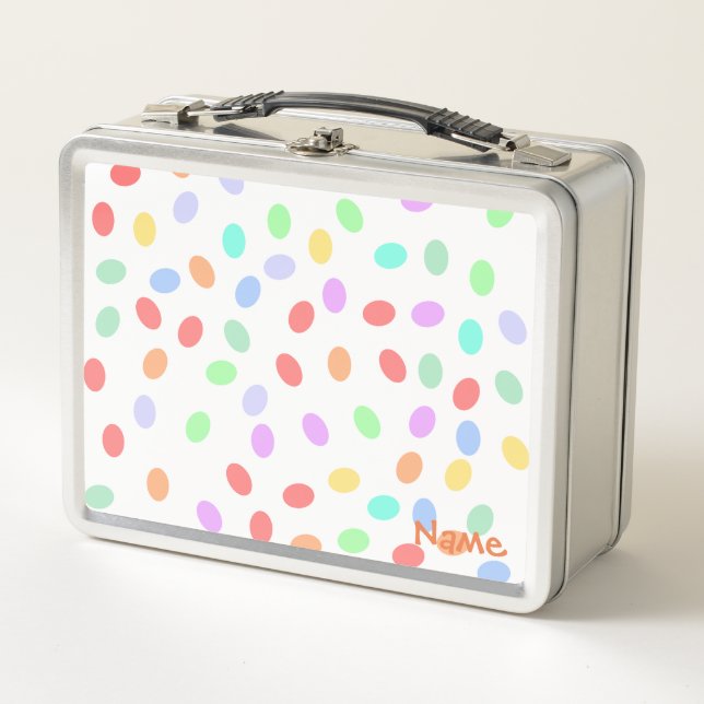 Coloured dots metal lunch box (Front)