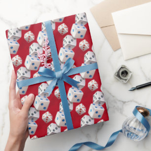 Coloured Dots On Dice Wrapping Paper