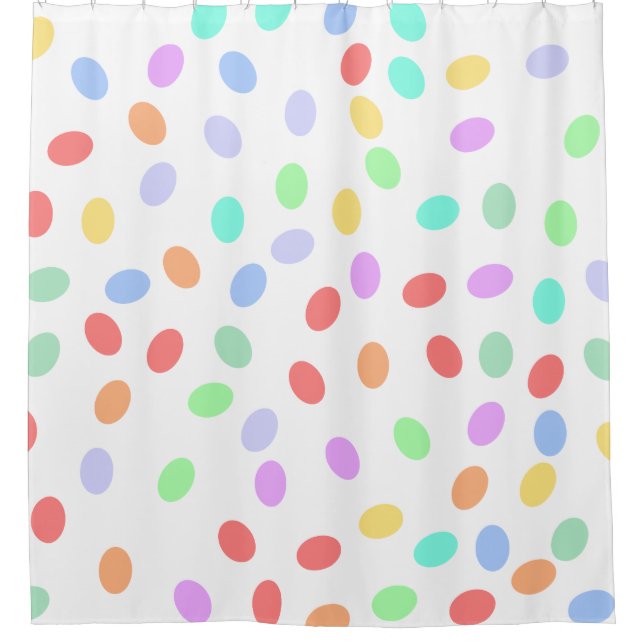 Coloured dots shower curtain (Front)