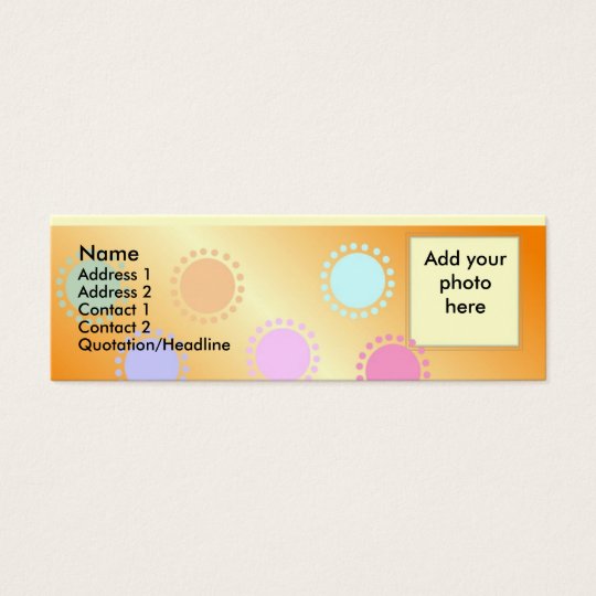 Coloured Dots Skinny Photo Profile Card