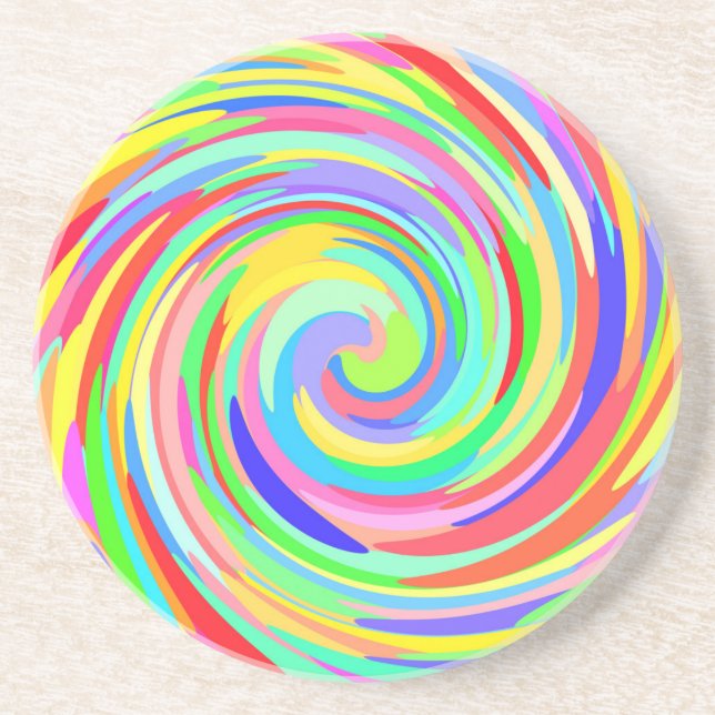 coloured Dots Swirl Coaster (Front)