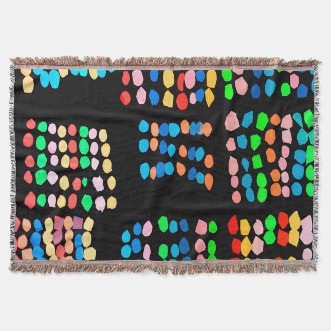 Coloured dots throw blanket (Front)