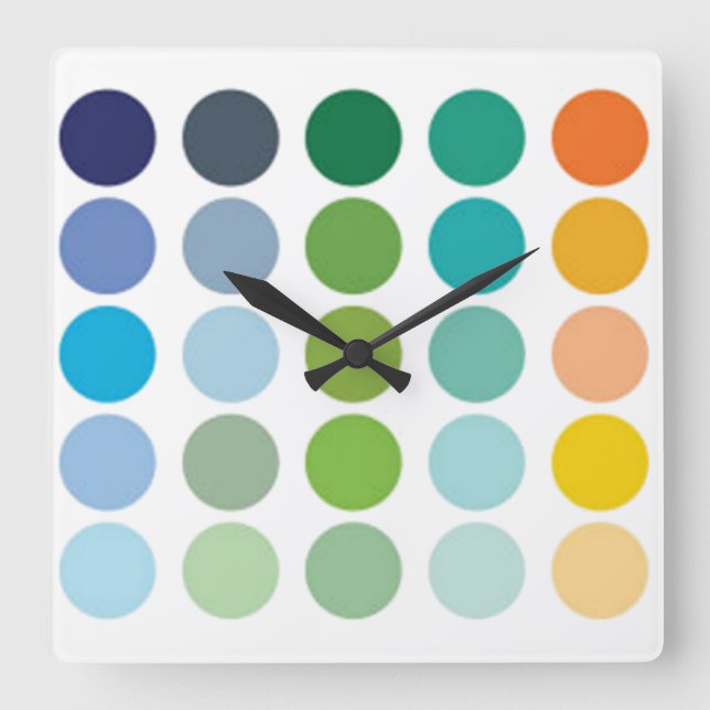 Coloured Dots Wall Clock (Front)
