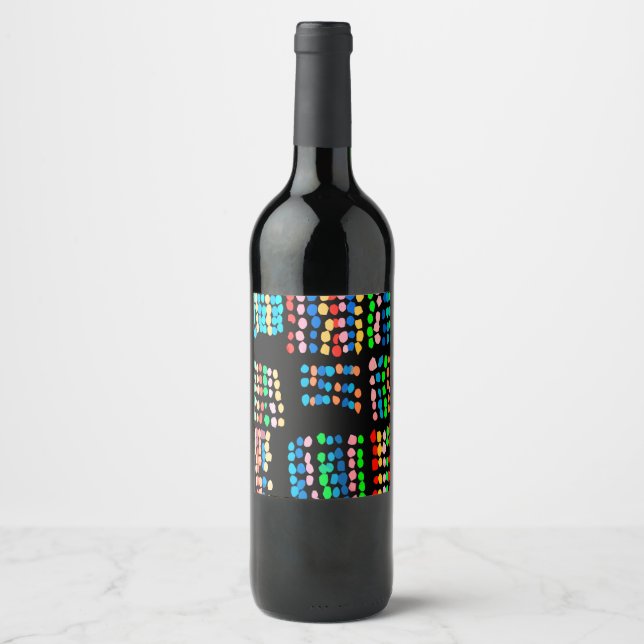 Coloured dots wine label (Front)