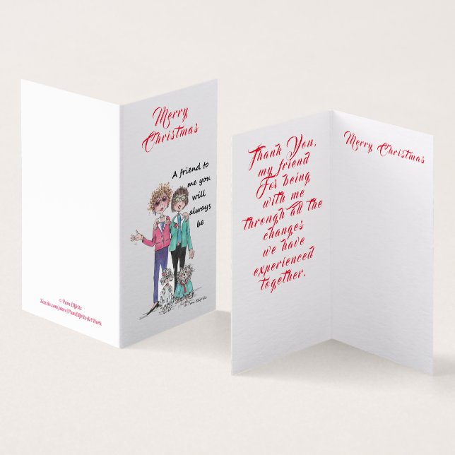 Coloured Drawing of 2 Close Friends and Their Dogs (Inside and Outside)