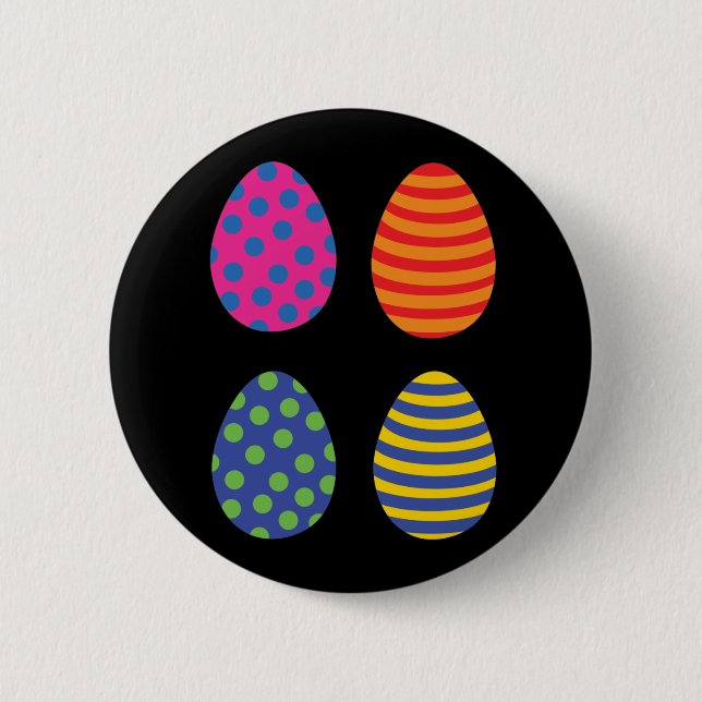Coloured Easter Eggs 6 Cm Round Badge (Front)