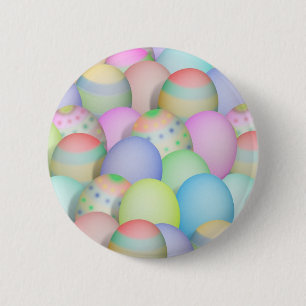 Coloured Easter Eggs Background 6 Cm Round Badge