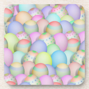Coloured Easter Eggs Background Coaster