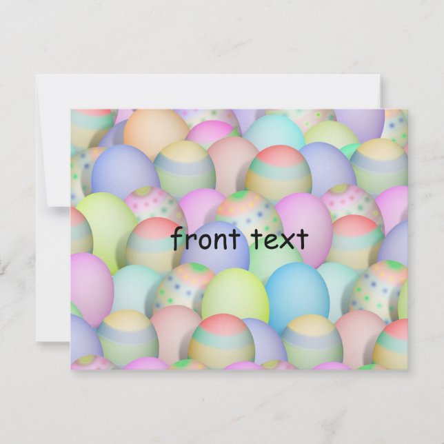 Coloured Easter Eggs Background Holiday Card (Front)
