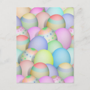 Coloured Easter Eggs Background Holiday Postcard