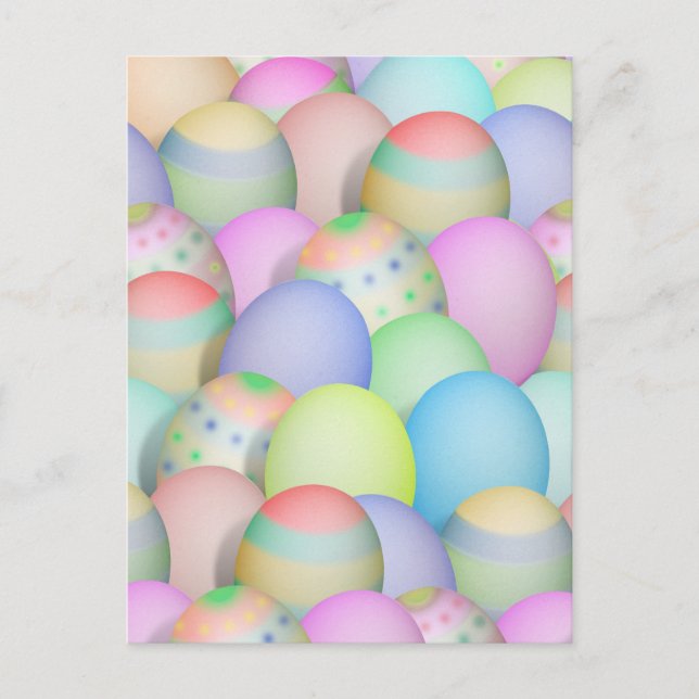 Coloured Easter Eggs Background Holiday Postcard (Front)