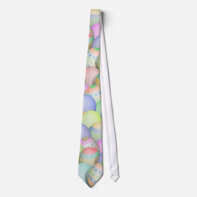 Coloured Easter Eggs Background Tie (Front)