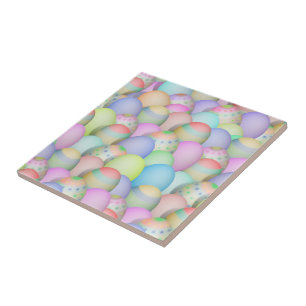 Coloured Easter Eggs Background Tile