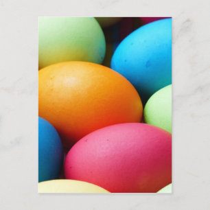 Coloured Easter Eggs, dyed, colourful Holiday Postcard