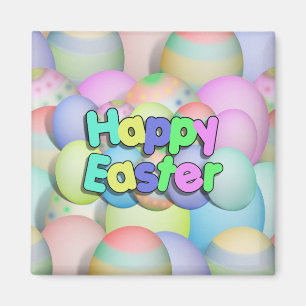 Coloured Easter Eggs - Happy Easter Magnet