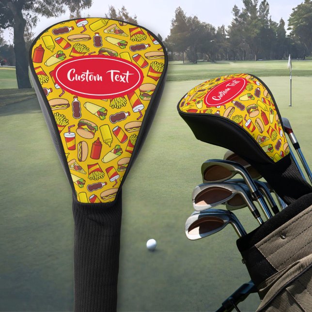 Coloured Fast Food Icons Pattern Golf Head Cover (Creator Uploaded)