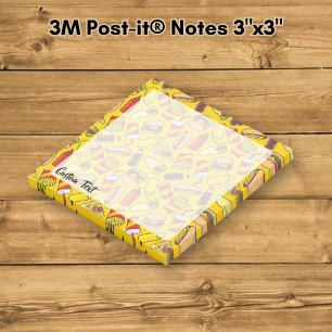 Coloured Fast Food Icons Pattern Post-it Notes