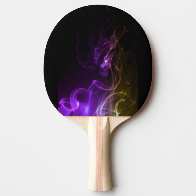Coloured Fire - Purple & Yellow Ping Pong Paddle (Front)