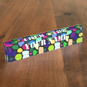 Coloured Flat Stone Mosaic I + your ideas Nameplate