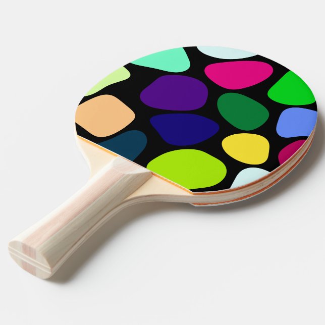 Coloured Flat Stone Mosaic I + your ideas Ping Pong Paddle (Front Angle)