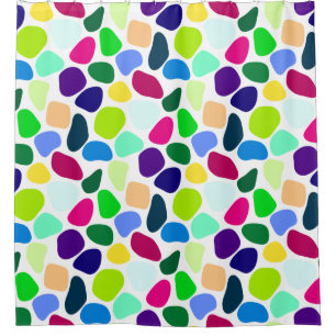 Coloured Flat Stone Mosaic I + your ideas Shower Curtain