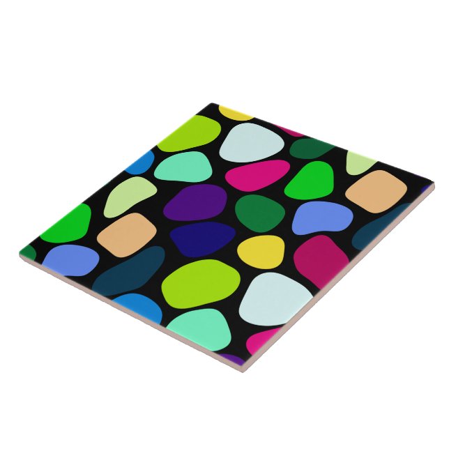 Coloured Flat Stone Mosaic I + your ideas Tile (Side)