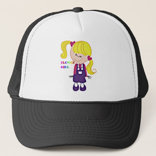 Coloured Flower Girl Trucker Hat (Front)