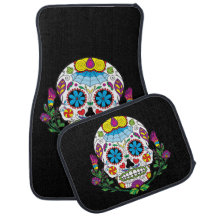 Coloured Flowers Mexican Tattoo Sugar Skull