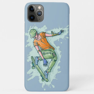 Coloured Flying Skater, Funny Illustration iPhone 11 Pro Max Case