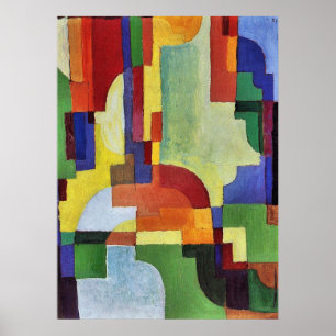 Coloured forms (I) by August Macke Poster