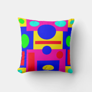 Coloured geometric shapes cushion