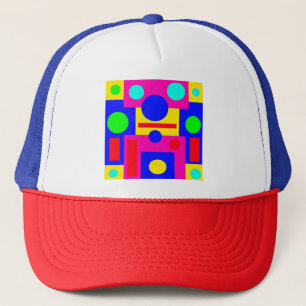 Coloured geometric shapes trucker hat