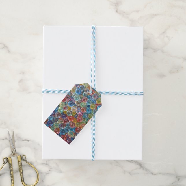 coloured glass beads gift tags (With Twine)