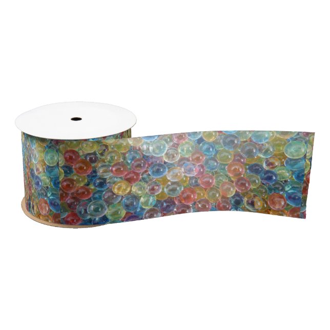 coloured glass beads ribbon satin ribbon (Spool)