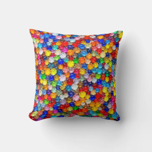 Coloured glass marbles cushion