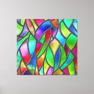 Coloured Glass Pattern 3D Texture Canvas Print