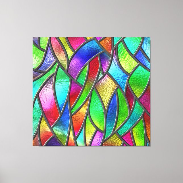 Coloured Glass Pattern 3D Texture Canvas Print (Front)